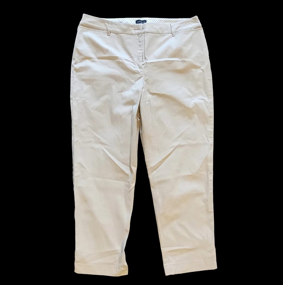Talbots Beige Crop Pants with Button Detail